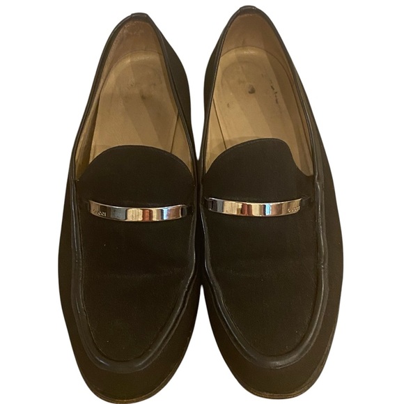 GUCCI Womens Vintage Black Fabric Top Slip On Loafers - Picture 3 of 12